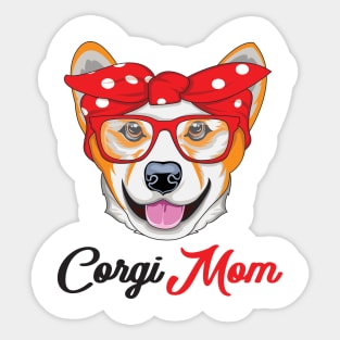 'Hanging With Corgi Mom' Adorable Corgis Dog Sticker